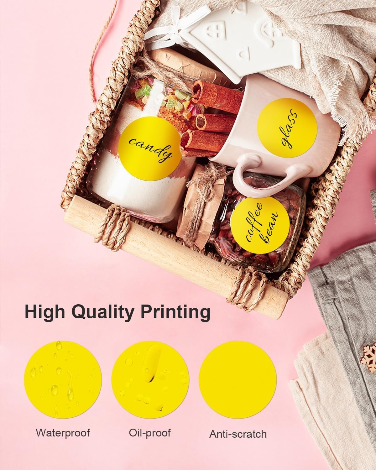 image:imageNelko Genuine 2 Inch Yellow Circle Thermal Stickers Labels Compatible with Nelko PL70E Label Printer SelfAdhesive for Small Businesses DIY Logo Design Customized Stickers QR Code 750 LabelsRoll