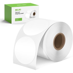 Nelko Genuine 2 Inch White Circle Thermal Stickers Labels, Compatible with Nelko PL70E Label Printer, Self-Adhesive for Small Businesses, DIY Logo Design, Customized Stickers, QR Code 750 Labels/Roll(White)